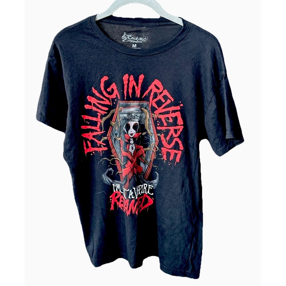 FALLING IN REVERSE I'm Not A Vampire Revamped Women Black Graphic T-Shirt M Goth